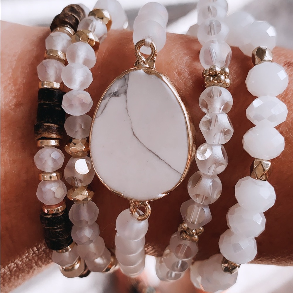 Callie Miracles Stone, and Beaded Bracelet Set